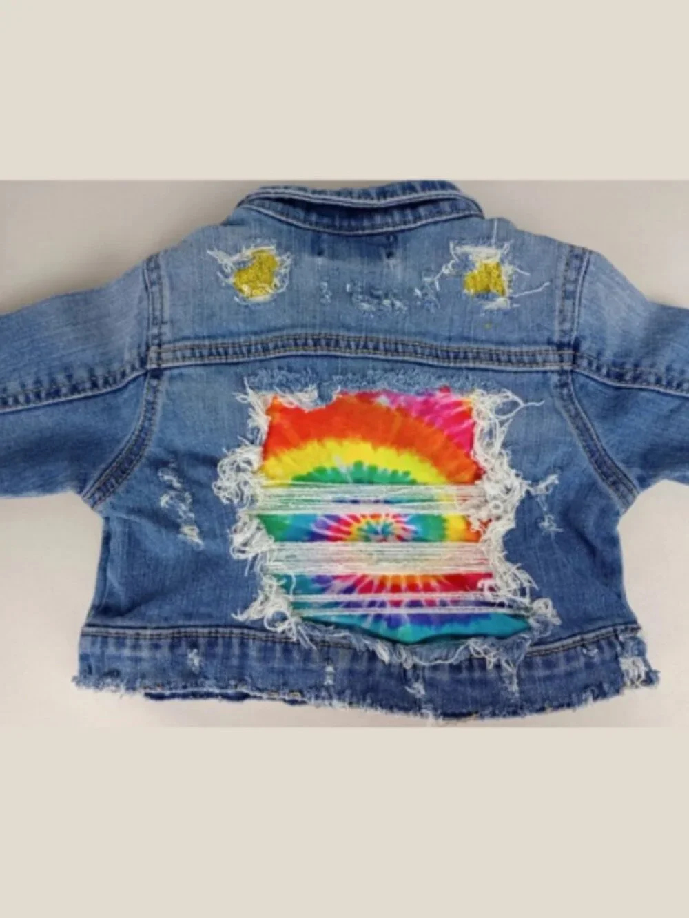 Y2K OshKosh B'gosh Baby 24 Months Distressed‎ Denim Tie Dye Jacket